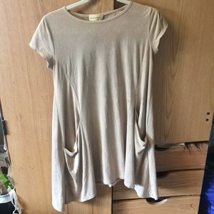 Faux suede mini dress